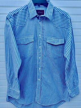 Lucchese Men’s  Striped Wester Shirt Size M